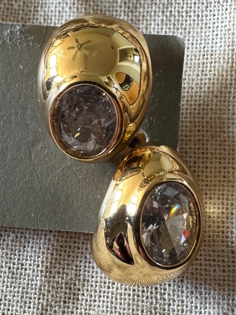 J. Crew Crystal and enamel hoop earrings